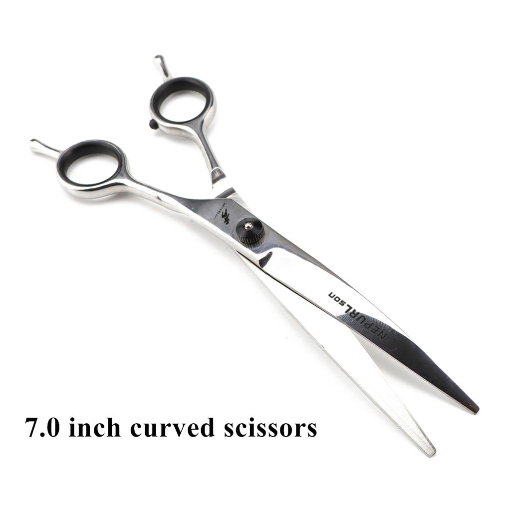 Hunde-Pflegescheren Japan Edelstahl Ausdünnscheren Abwärts gebogene Scheren Haustierscheren Gebogene Scheren Aufhellungsscheren Dropshipping