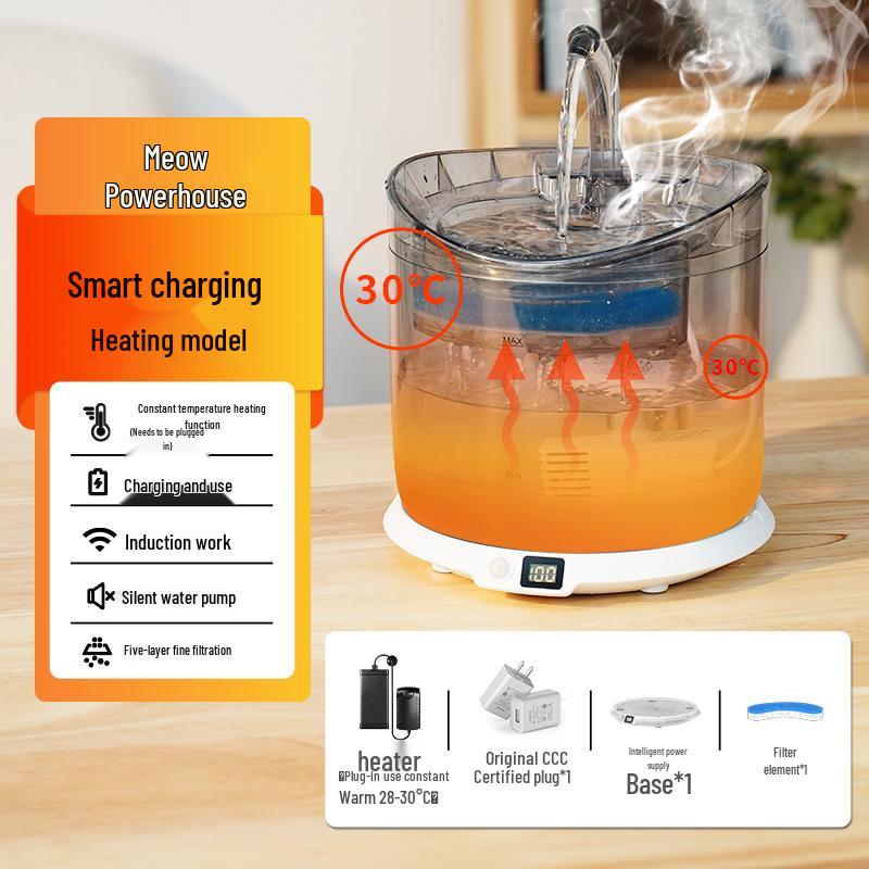Miaolishi Thermogesteuerte Katzenwasserfontäne & Automatischer Spender
