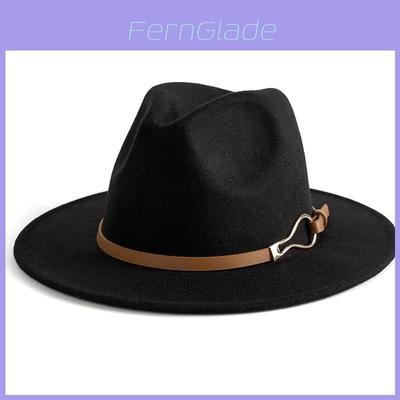 Wool Fabric Fedora Hat For Men And Women With Wide Brim Sun Protection For Casual Outdoor Wear