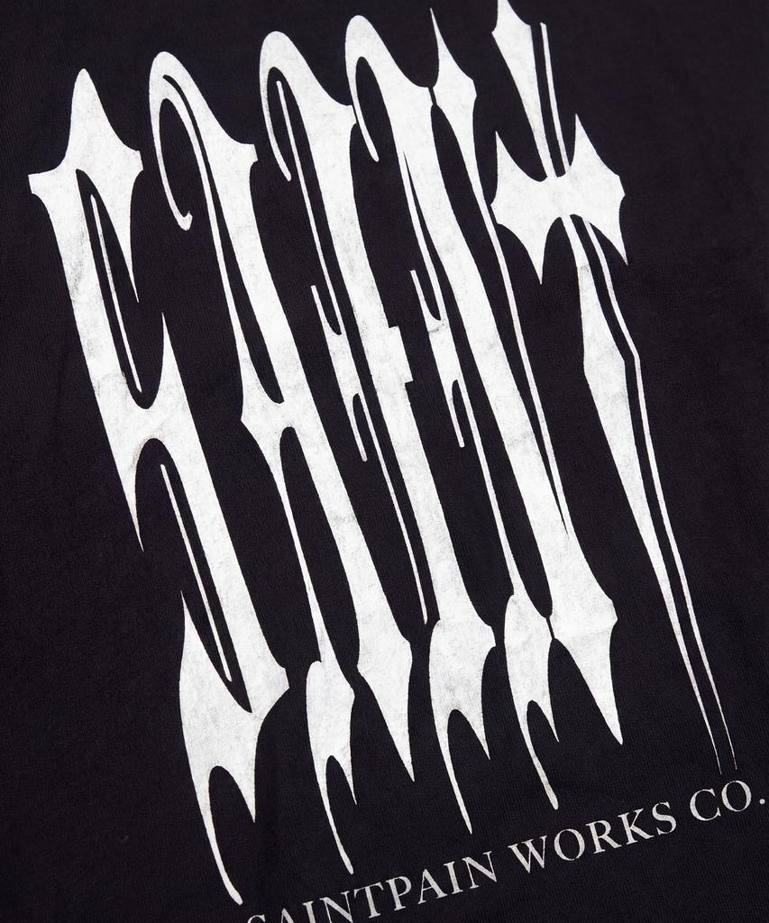 SAINTPAIN Sp Gothic Big Logo Heavyweight Crop Short Sleeve Tee Black