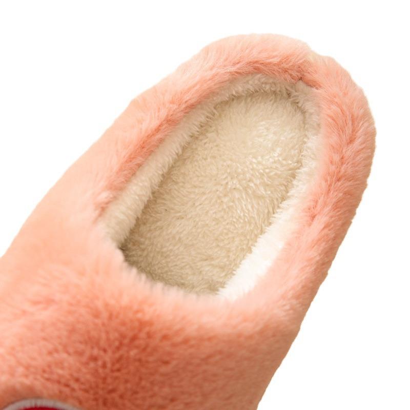 Rainbow Fluffy Cotton Slippers Autumn and Winter Thick-soled Fluffy Slippers Women's Home Use Couple Warm and Velvet Cotton Slippers