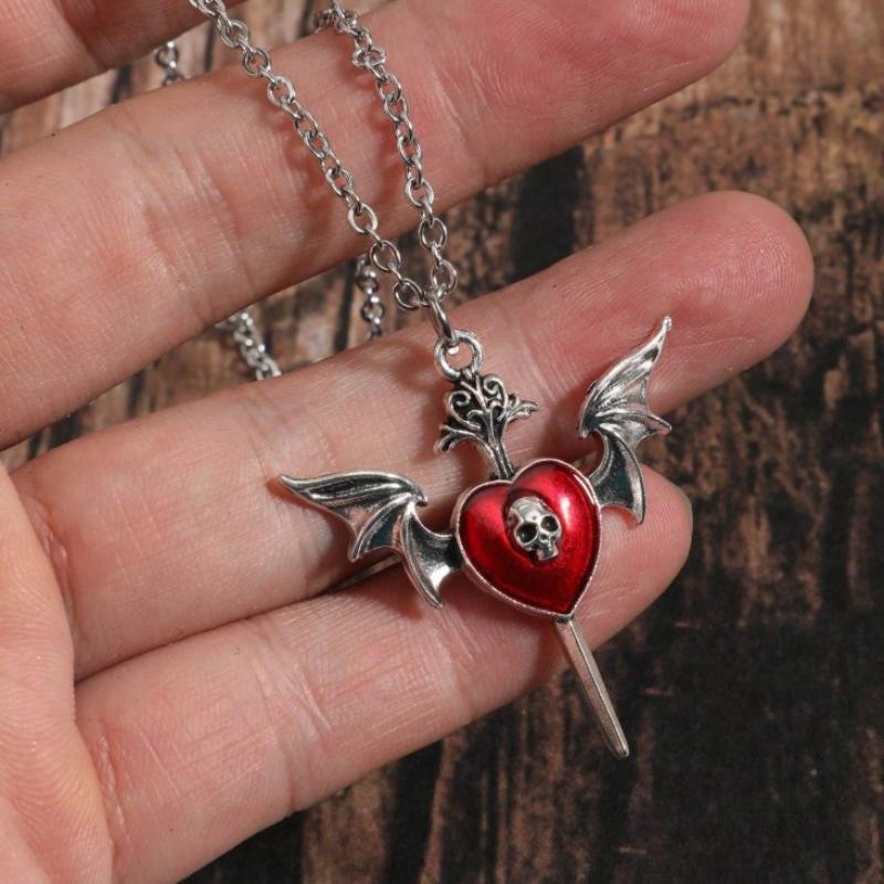 Bat Necklace Gothic Jewelry Bat Wings Crystal Pendant Necklace Personality Necklaces Jewelry Accessories
