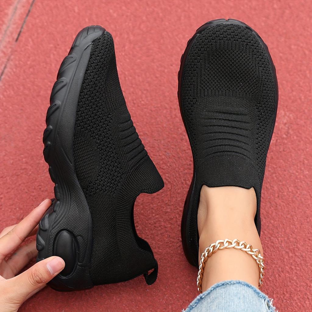 Women's Breathable Slip-On Platform Sneakers  Cushioned Comfort Low-Top Casual Shoes with Non-Slip EVA Sole Cushioned Comfort Sole