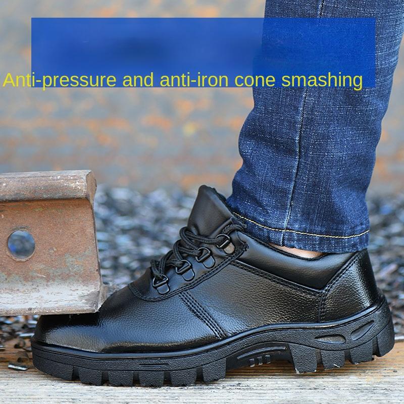 Anti-smashing and Anti-piercing Safety Shoes Low-top Cowhide Protective Labor Insurance Shoes Workers' Foot Protective Shoes