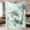 2026 Neue Flanelldecke Ankunft 1 Stück Hkstorage Schildkröte und Seestern Design Weiche, Waschbare Polyesterfaser Überwurf für Sofa, Bett, Büro, Camping, Picknick
