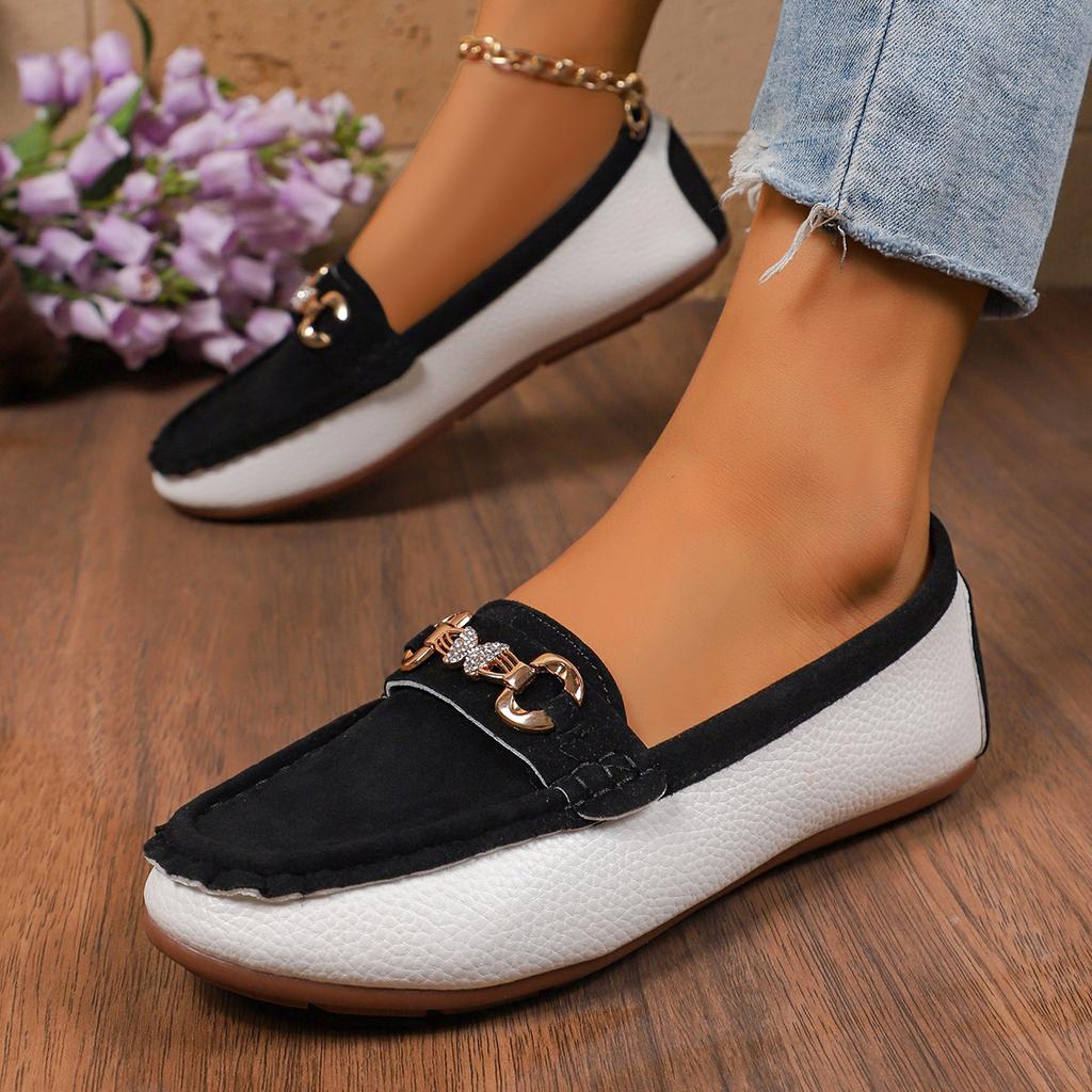 2025 New Large Size Loafers Women's Flat Heel Women's Single Shoes One Pedal Doudou Shoes Mom Shoes