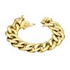 21mm Heavy Thick Stainless Steel Cuban Link Bracelet 14K PVD Gold Plated High Polished Hip Hop Jewelry for Men