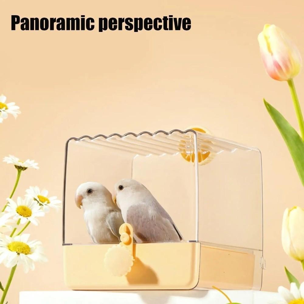 Bottom Drawer Parrot Bath Multi-functional Parakeet Shower Birdbath Feeder  Bird Cage