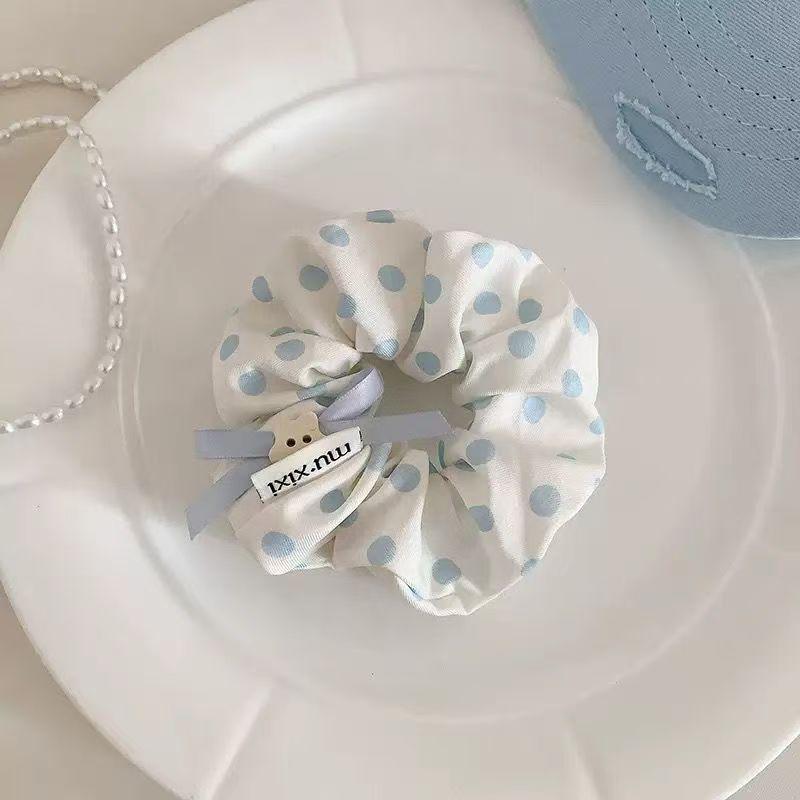 Scrunchie Coreano in Pizzo con Volant e Fiocco - Accessorio per Capelli Carino e Dolce