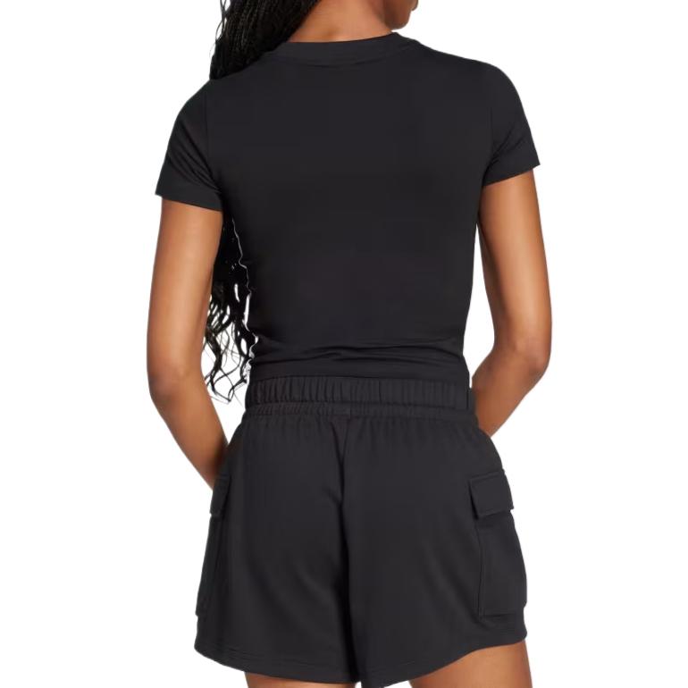adidas Womens Essentials 3-Stripes Slim Baby T-Shirt Black/White Women Streetwear JC8325