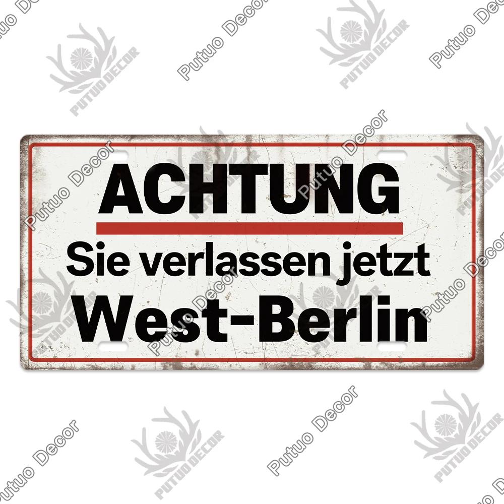 Putuo Decor Deutsche Kriegsgeschichte Vintage Metallschild mit Nummernschild-ähnlichem Design - Ideal für Garagen- und Heimwanddekoration