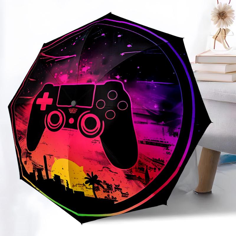 1pc Gamer Console Automatic Folding Umbrella with 8 Bones, 3-Fold Compact Umbrella, Compact Design On-the-Go Essential, casual outdoor acces