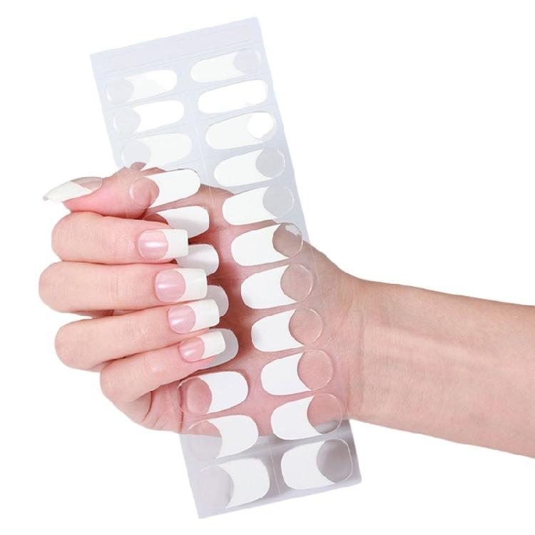 Wearable Gels Nails Stickers French Styles Nails Art Stickers Nails Polish Wraps Cured Gels Nails Strips