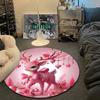 Trendy Round Love Multicolor Rug Pad, Non-Slip Floor Mat for Bathroom