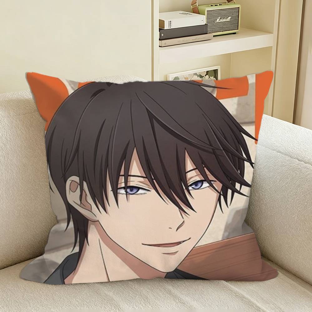 Anime Dakaretai Otoko Takato Saijou Square Sofa Pillow Cover Solid Color Living Room Home Decor Cushion Case