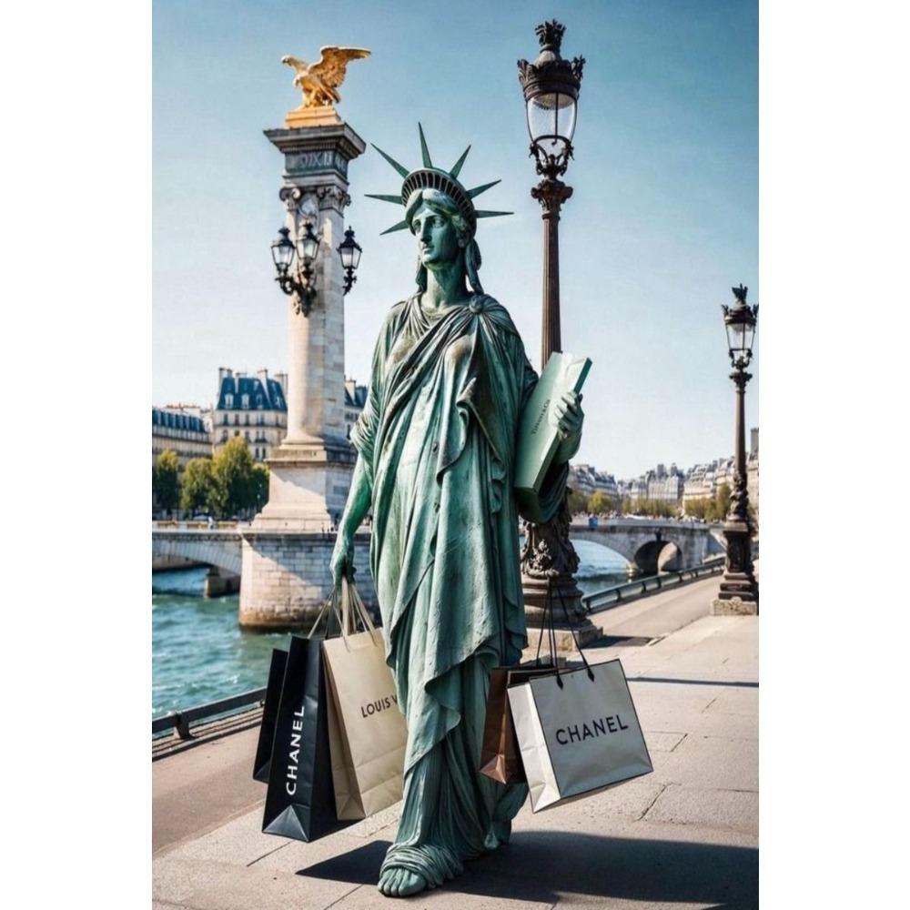 Vintage Metal Tin Sign Liberty Goddess Wall Art Decor For Living Room Bedroom