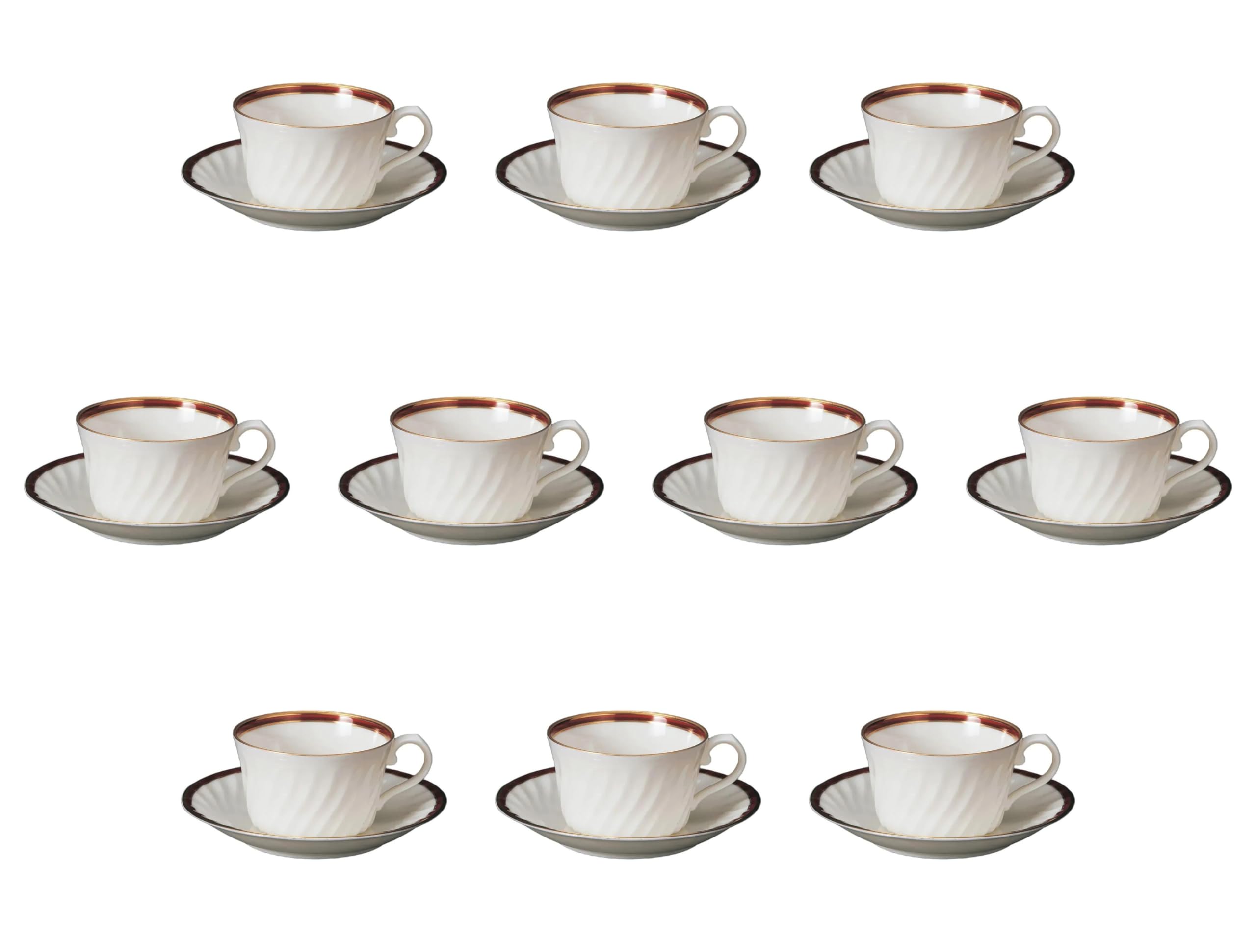 

Set of 10 NB Marron Black Tea Cups and Saucers x x Fuse Arita Setomonohonpo [10.5 8.3 5cm, 180cc] Ware, Ware,