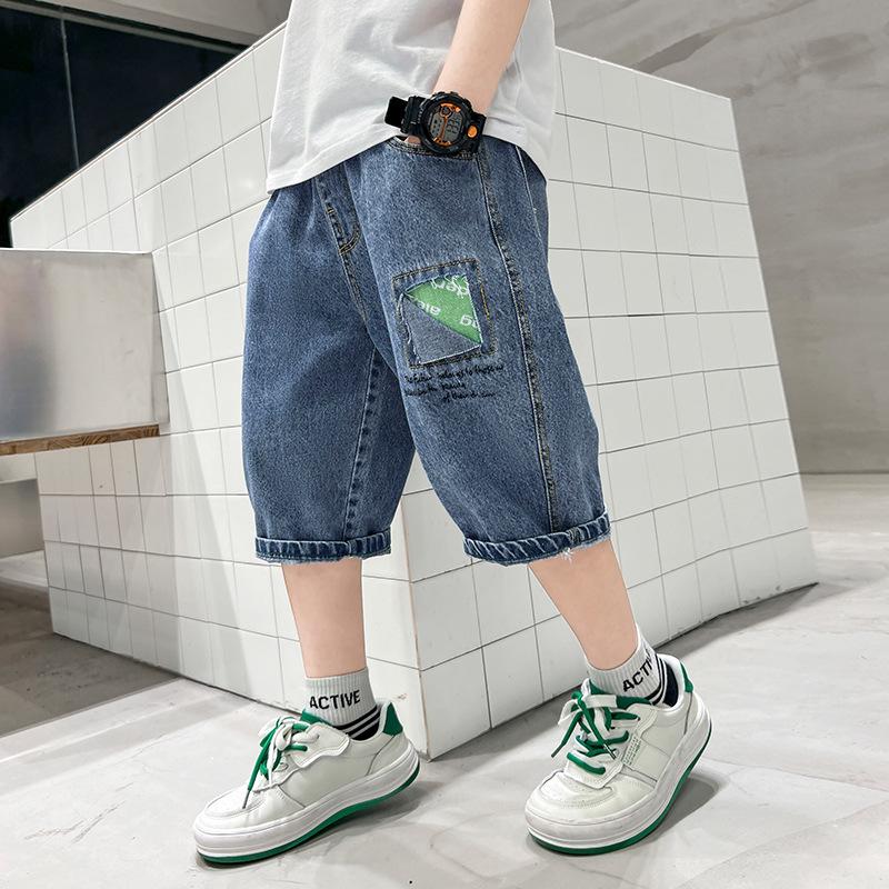 Boys Summer Denim Shorts 2026 - Casual Loose-Fit Five-Point Style for Big Kids