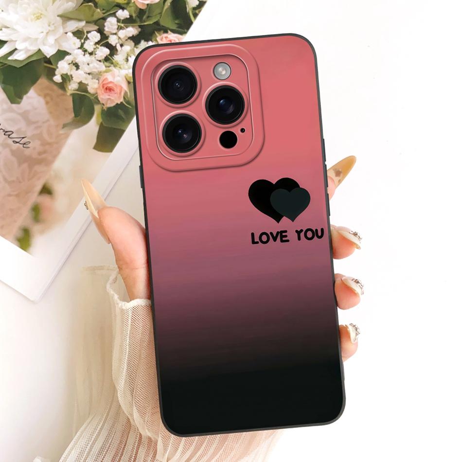 For iPhone 16 Pro Max Fashion Dusk Beach Painting Phone Case For iPhone16 16Pro 16ProMax Soft Silicone Covers Bumpers