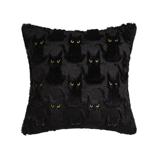 Decorative Pillow Case Ghost Pumpkin Cat Pattern Pillow Cover Removable Easy To Clean Washable Throw Pillow Case