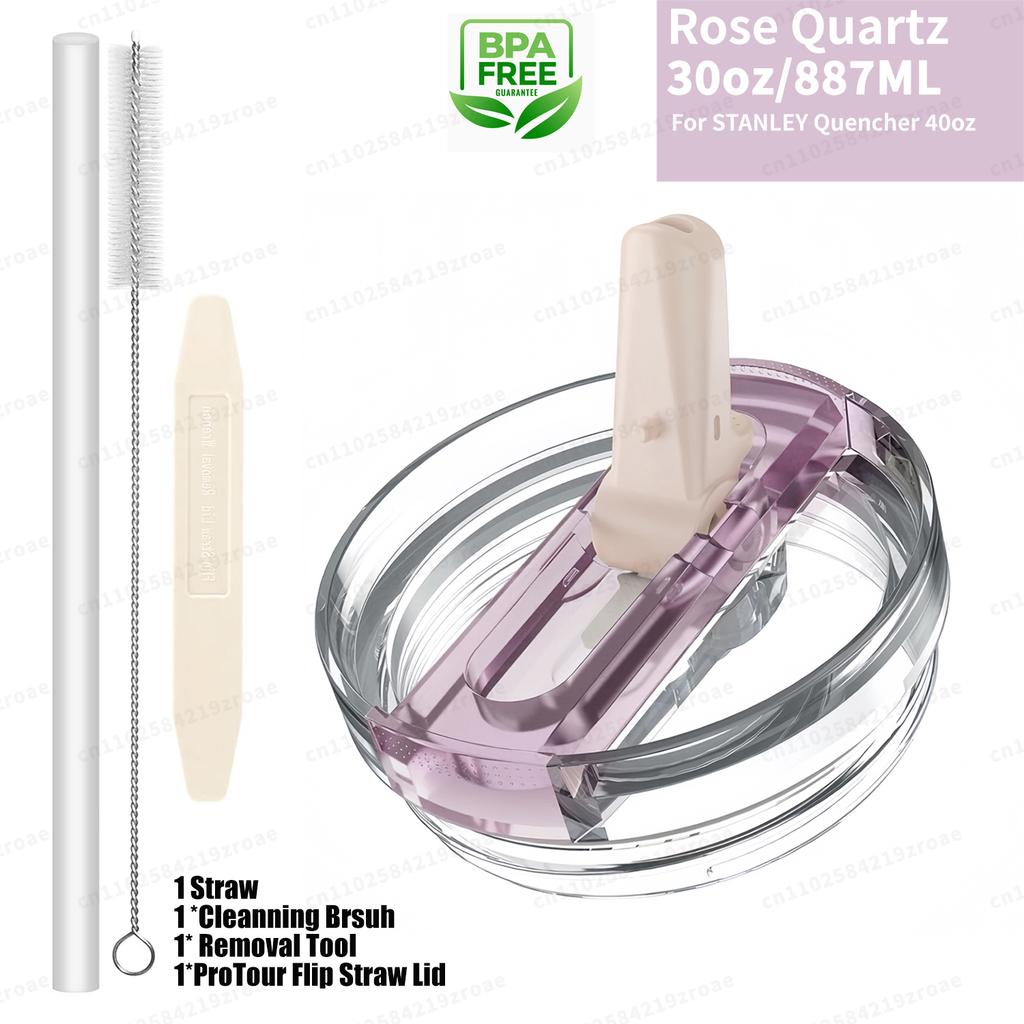 30oz Flip Straw Lid for Stanley Quencher H2.0 Tumbler Leak Proof Lid Replacement No Spill Cover for Stanley Cup Accessories