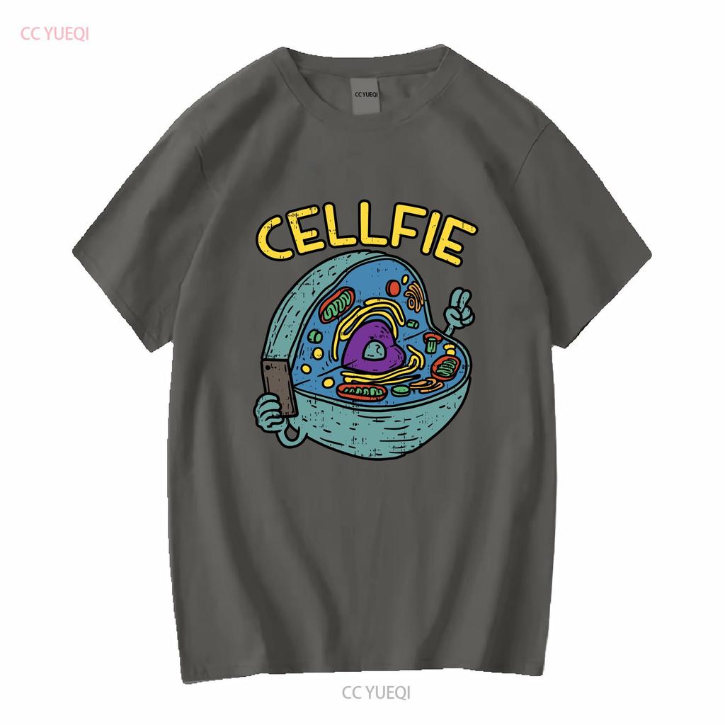 Cellfie T Shirt Funny Science Womens Teacher Biology Mens For Teachers long or short sleeves vintage Washed homme Versatile
