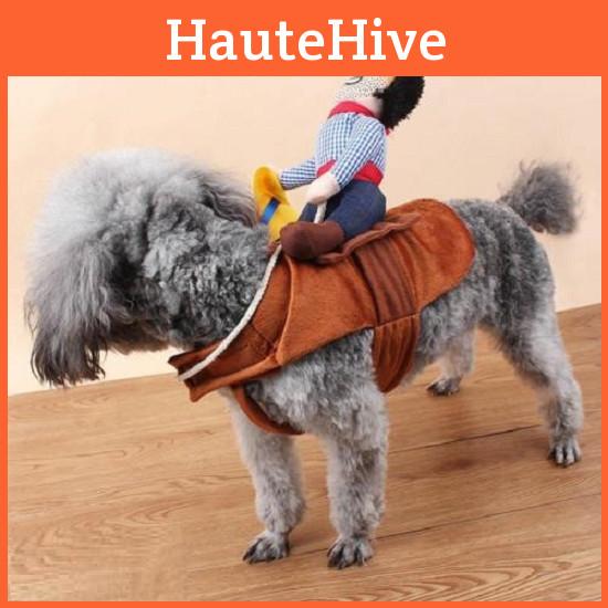Cowboy Dog Funny Cat Rider Cosplay Costume Pet Puppy Party Coat Clothes Dress Up