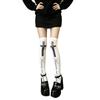 Cross Letter Print Overtheknee Socks With Velvet Fabric For Youth Women