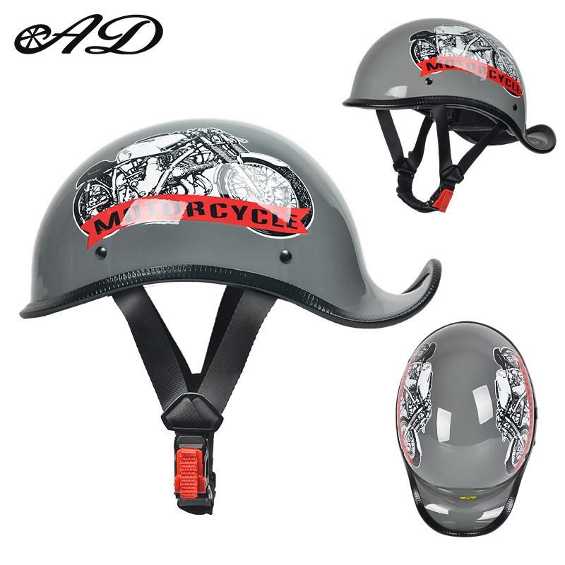 3C Certified Retro-Style Half Motorcycle Helmet Men Women ABS Shell Universal Fit Summer-Friendly Open Face Design