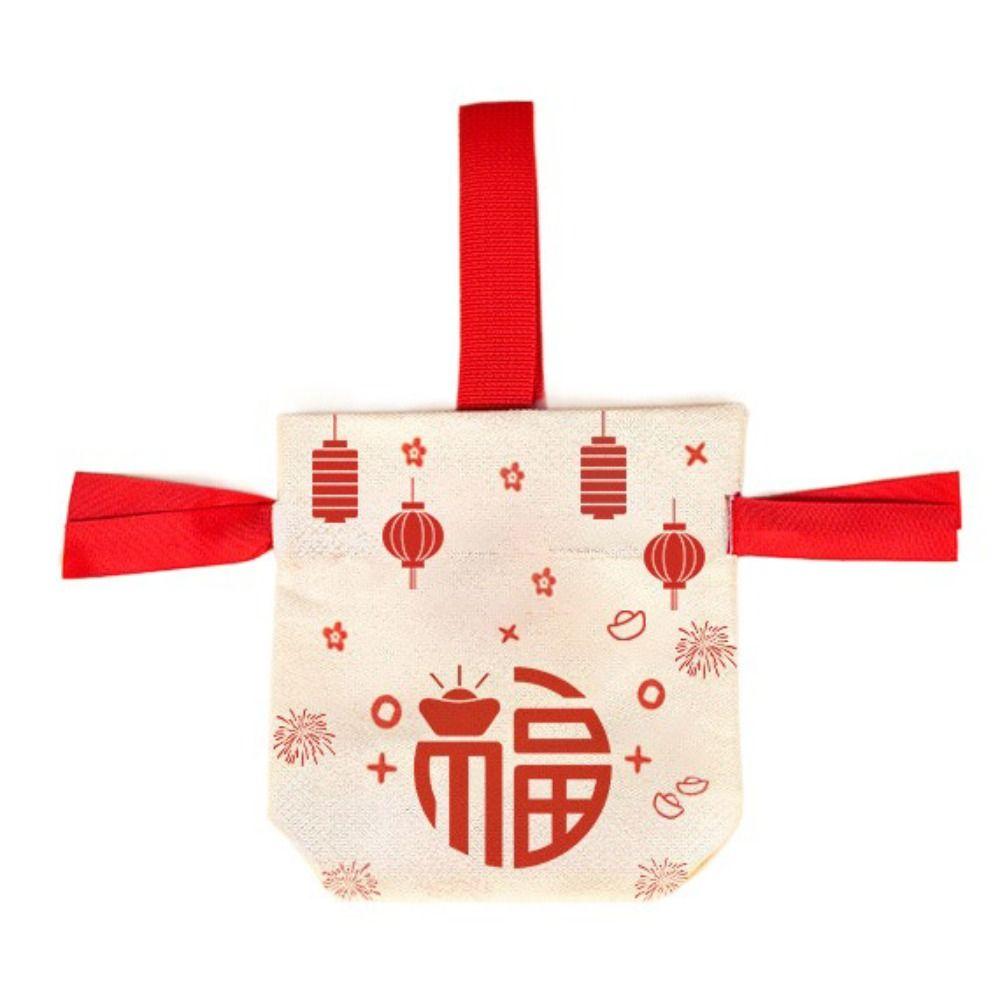 Bowknot Wedding Candy Bag Canvas Chinese Style Handbag Sweet Small Wrist Bag  Party