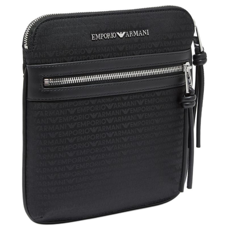 Emporio Armani Jacquard Umhängetasche mit Buchstabenkombination Unisex Taschen Schwarz EM005400-AF14637-UC001