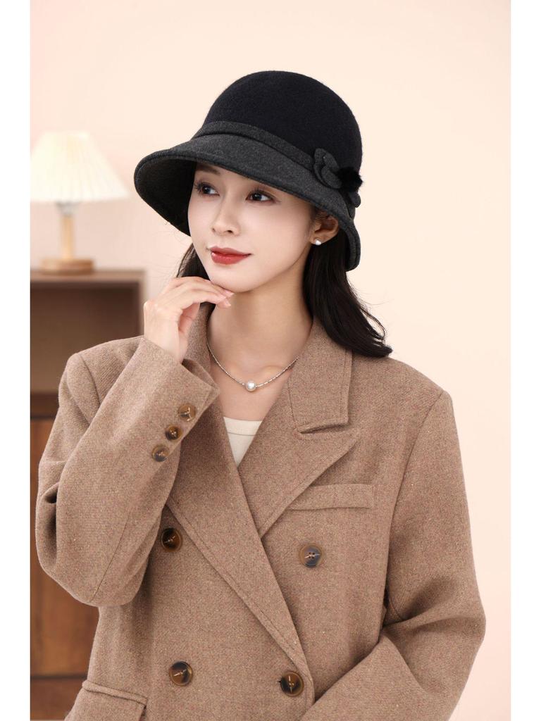 Hepburn Style Korean Fisherman Hat - Elegant Bowknot Face-Slimming Bucket Hat for Women