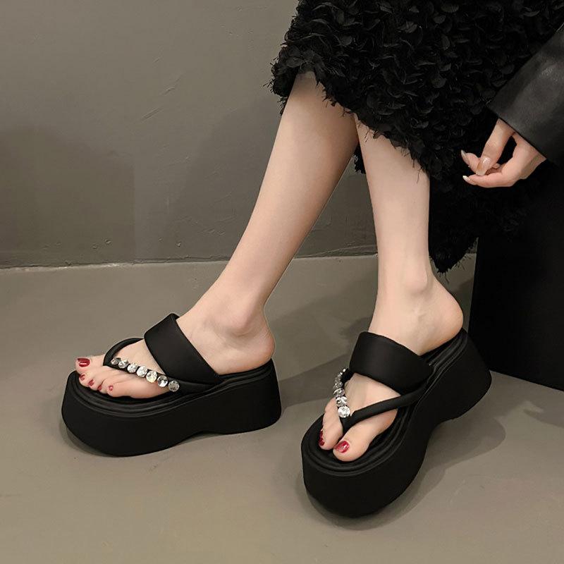 2025 JX New Fashion Platform Slippers Women's Summer Wear High-end Niche Light Height Increase Casual Sandals