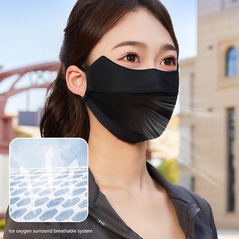 Breathable Ice Silk Sunscreen Face Mask Outdoor Sports Anti-Uv Face Mask Head Scarf With Adjustable Buckle Driving Riding Mask