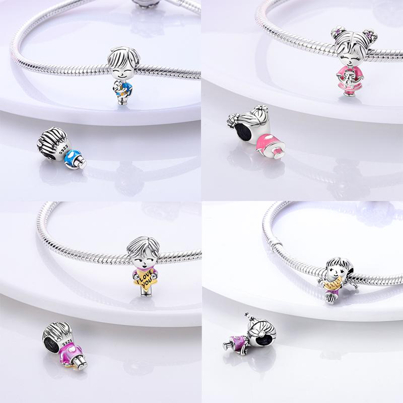 Copper Cute Boy With Girl Sports Cooking Love Couple Charm Bead Charms Bead Charms Compatible With Pandora Authentic Bracelets Do It Yourself Fine Jew