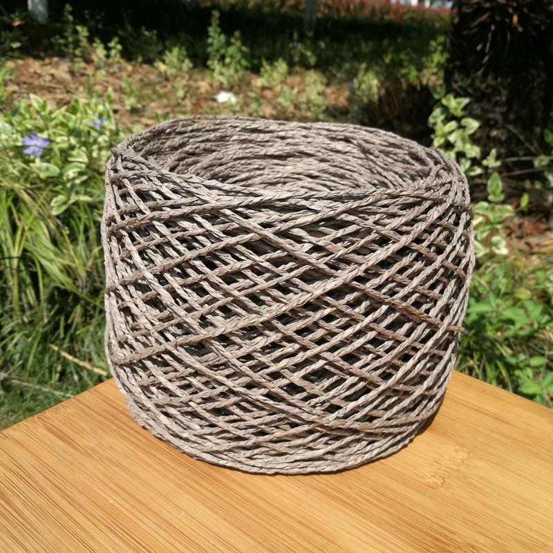 150g Natural Cotton Raffia Yarn for Hand Crochet Knitting Summer Hats Bags Diy Straw Sandals Fluffy Paper Grass Thread Beige