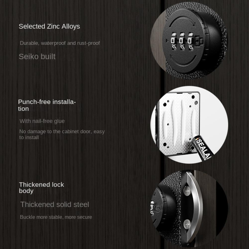 Încuietori cu parolă pentru dulap din aliaj de zinc, încuietoare codificată pentru securitatea casei, încuietoare codificată cu combinație nouă, sertar