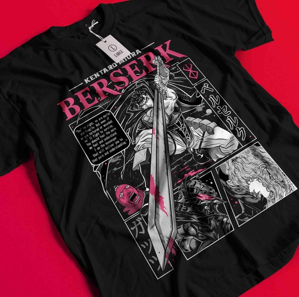 

Berserk T-Shirt Guts Tshirt Casca Shirt Griffith Tee Warrior Anime Manga Farnese BB822 4XL