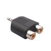 3.5mm Lotus Female Stereo Audio Converter: 3.5mm Double to 2RCA Female, 3.5mm Splitter to Dual Lotus