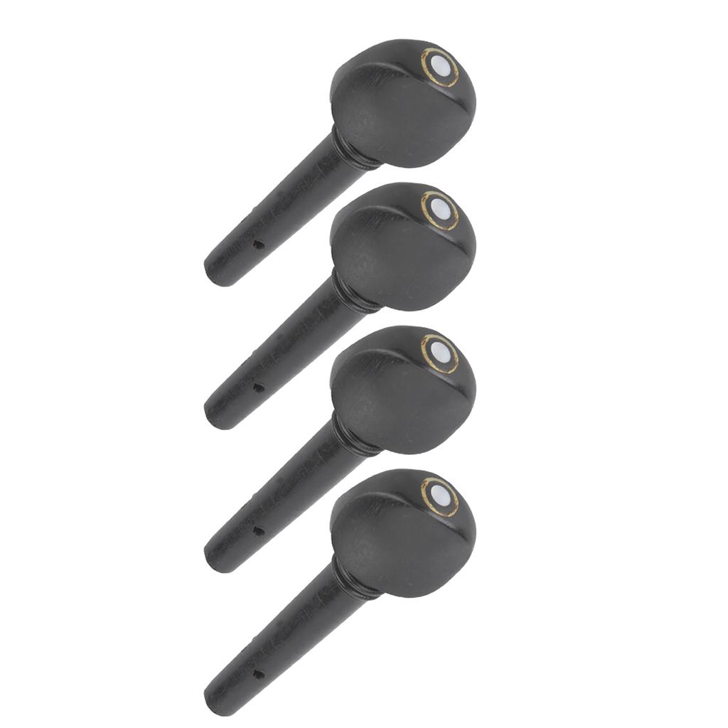 4 Pcs Quality Violin Strings Shaft Tuning Pegs Accessories Ebony Solid Wood(for 1 4 Violin)