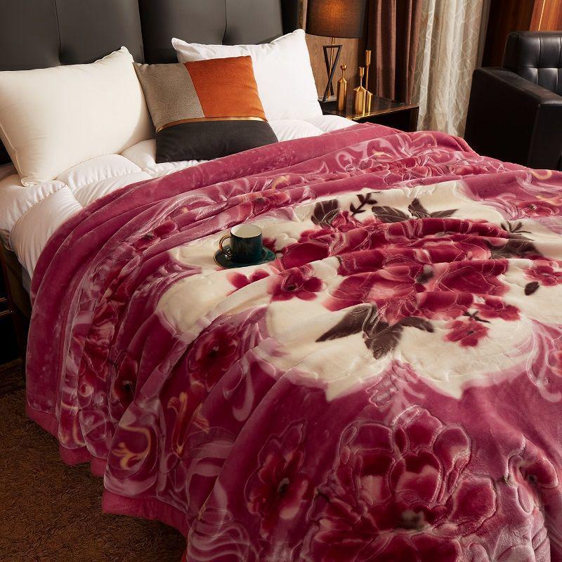 G5Z Double Layer Thickened Raschel Blanket - Cozy Autumn/Winter Quilt for Couples or Wedding Cover