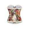 French Fishbone Corset Lace Printed Corset Tube Top for Women Fish Palace Corset Fishbone Shapewear for Outer Wear