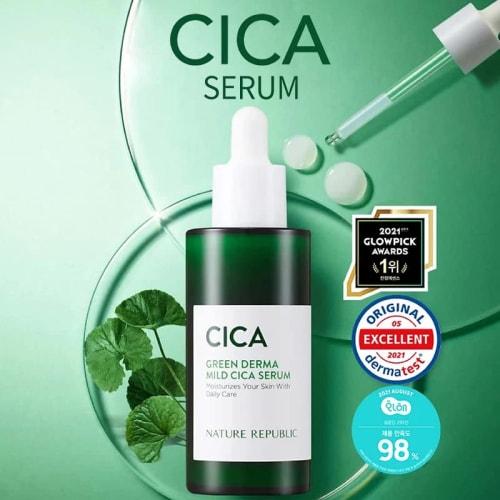 [OFICJALNY SKLEP NATURE REPUBLIC] Nature Republic Green Derma CICA Serum 50ml Seria Dermacare Składniki Cica Nawilżające Kojące Pielęgnacja Skóry Problemowej