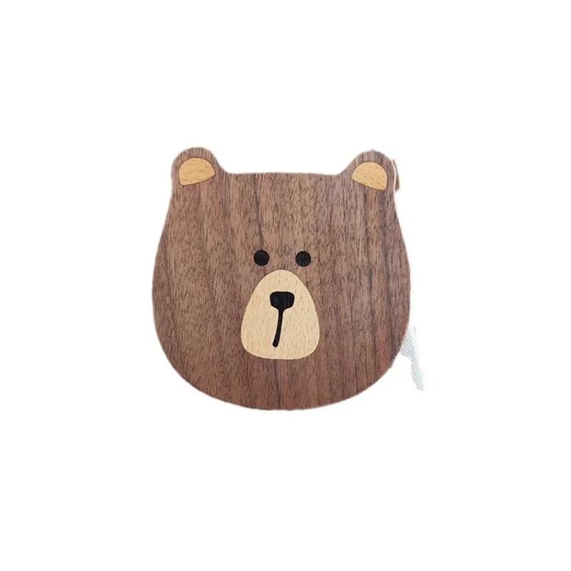 

Подставки под стаканы с изображением мультяшного медведя, креативные подставки из черного ореха, симпатичные теплоизоляционные противоскользящие прочные коврики, украшения стола и аксессуары