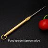 Portable Titanium Alloy Toothpick Reusable Food Grade Metal Toothpick Multi-functional Travel Detachable Pocket Tooth Pick Keychain Pendant