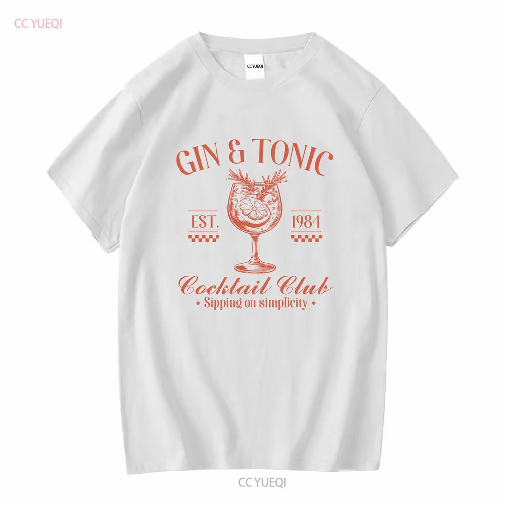 Gin Tonic Social Club Cocktail T Shirt Travel Drinking Girls Trip Lover Bartender Long or Short Sleeves Vintage Washed