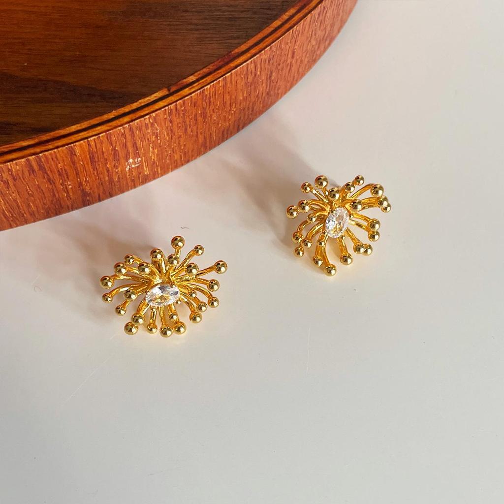 Elegant French Firework Stud Earrings: Sophisticated and Versatile Accessories for Women