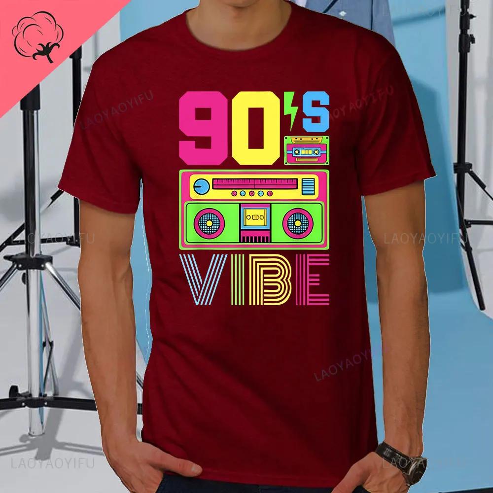 90s Vibe 1990 Style Fashion 90 Theme Outfit Nineties Costume TShirt Funny Graphic Tee Tops Unisex Fashion Clothing Cotton Tees