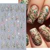 5D Embossed Flower Nail Stickers DIY Spring Summer Colorful Floral Nail Art Self-Adhesive Decals for Women Manicure Decoration