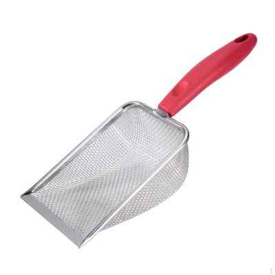 Cat Litter Scoop Sand Long Handle Cleaning Tool Deep Sifting Metal for